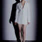 Marylebone Fitted Crepe Blazer in Blanche