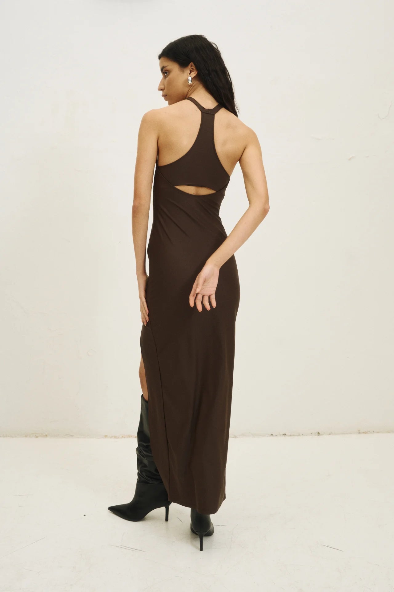 Olivia Halter Dress in Chocolate  (Limited Edition)