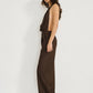 Draped One Piece with V-Neck (Limited Edition) Chocolate- Miriam