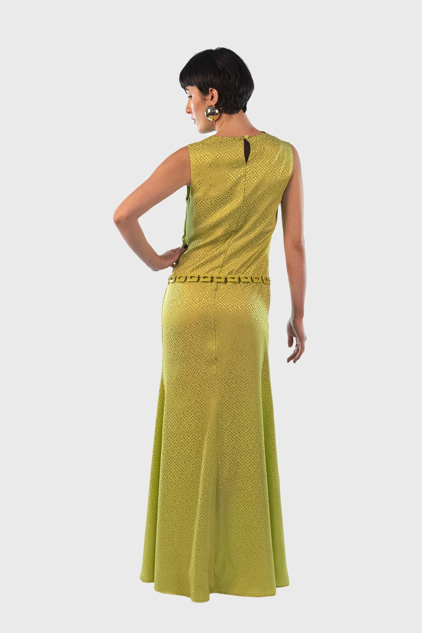 Long Dress Anita in Lime