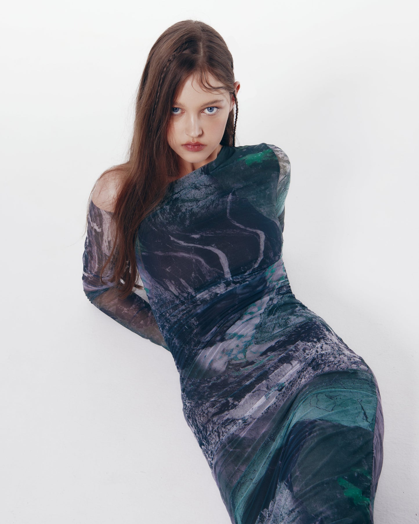 Akasha non see-through mesh dress (Print).