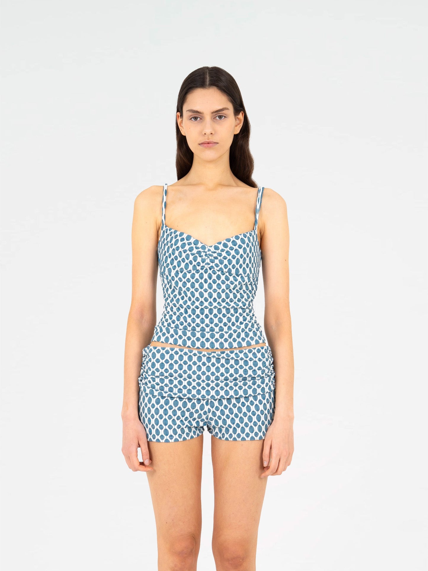 Craft Jersey Blue Ruched Top