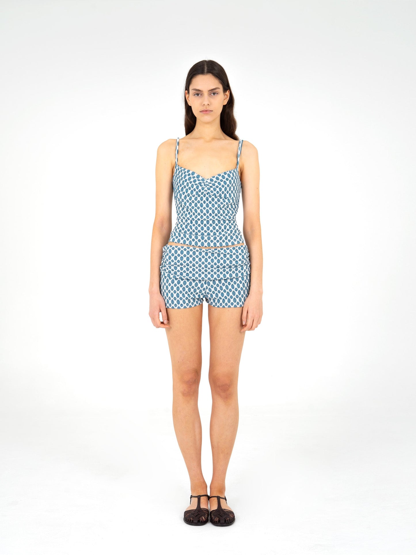 Craft Jersey Blue Ruched Top