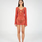 Vision Red Crochet Mini Dress
