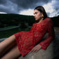 Vision Red Crochet Mini Dress