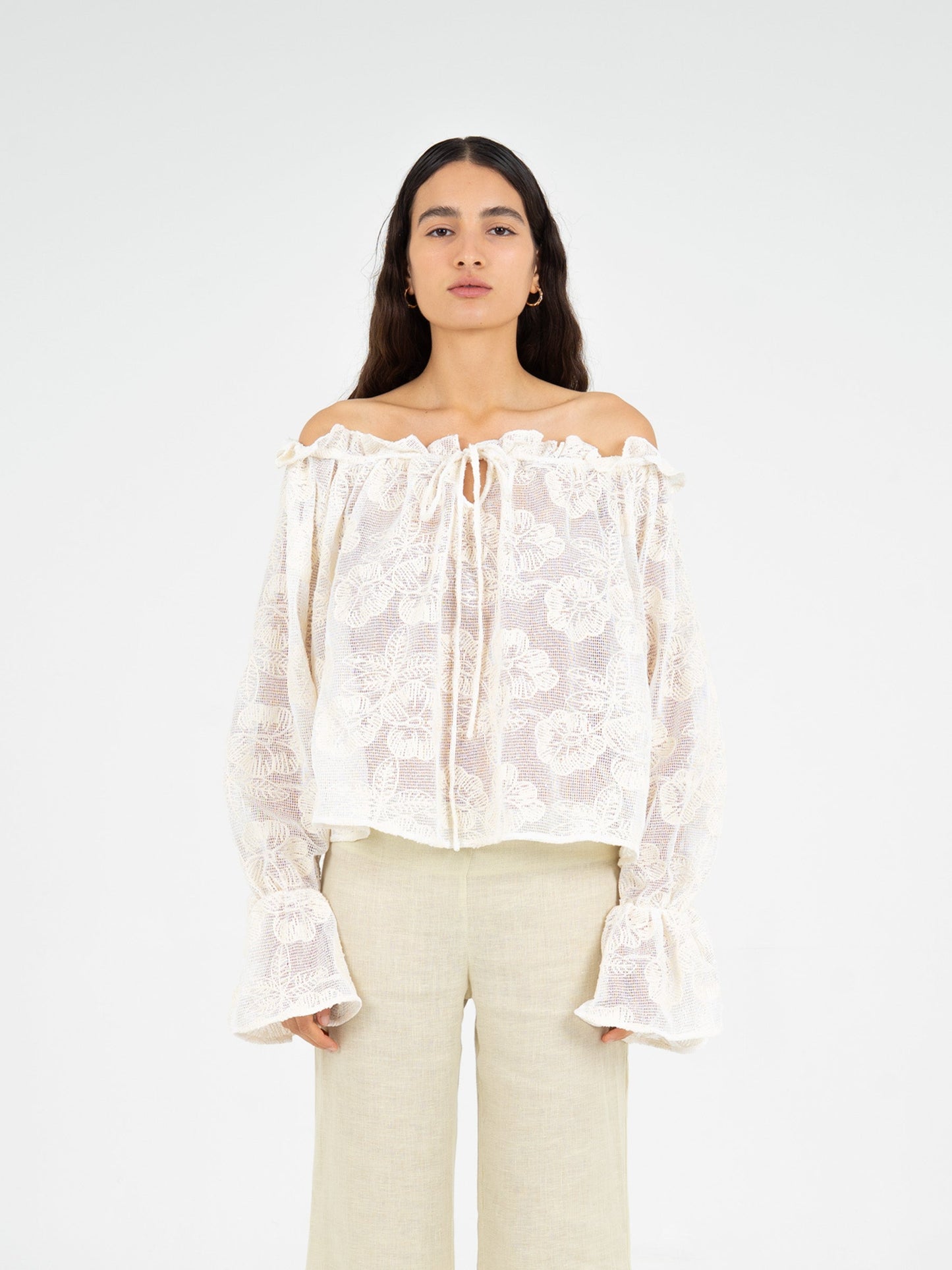 Joy Mesh White Top