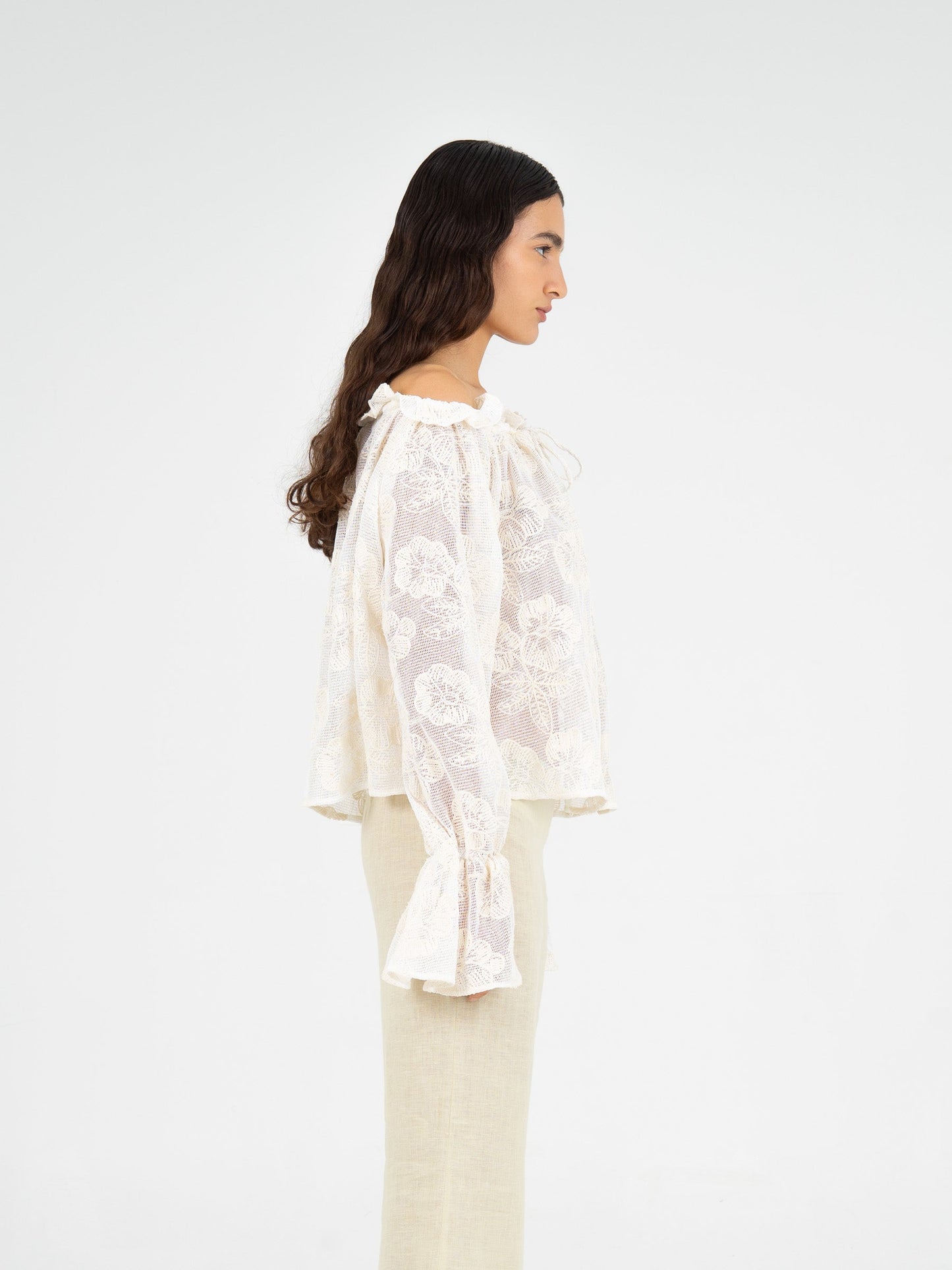 Joy Mesh White Top