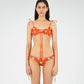 Illusion Sun-Printed Red Bikini Top