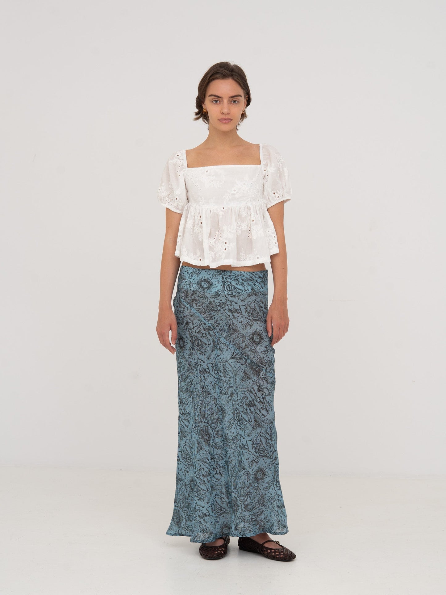 Vera Embroidered White Top