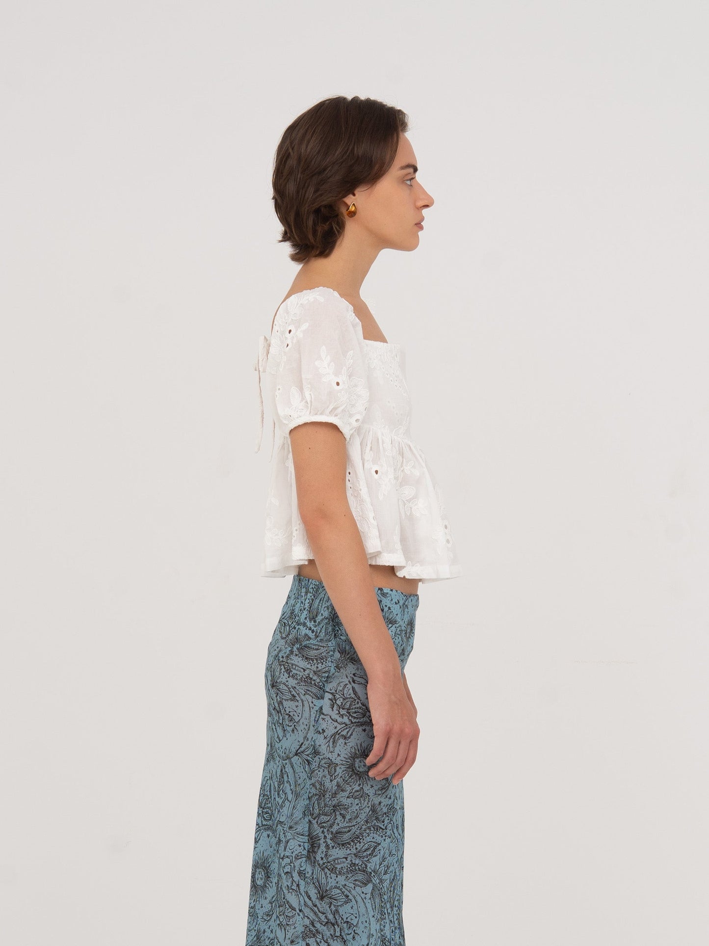 Vera Embroidered White Top