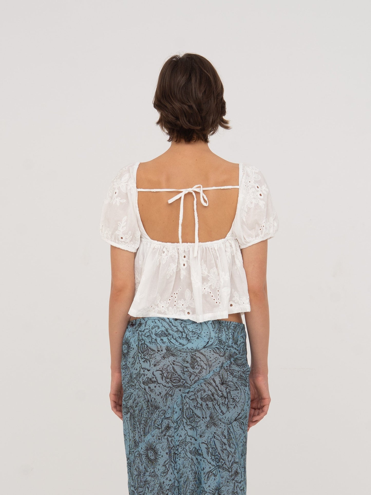 Vera Embroidered White Top