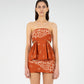 Vision Terracotta Bandana-style Print Top