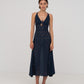 Sense Flower-Embroidery Blue Dress