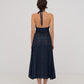 Sense Flower-Embroidery Blue Dress