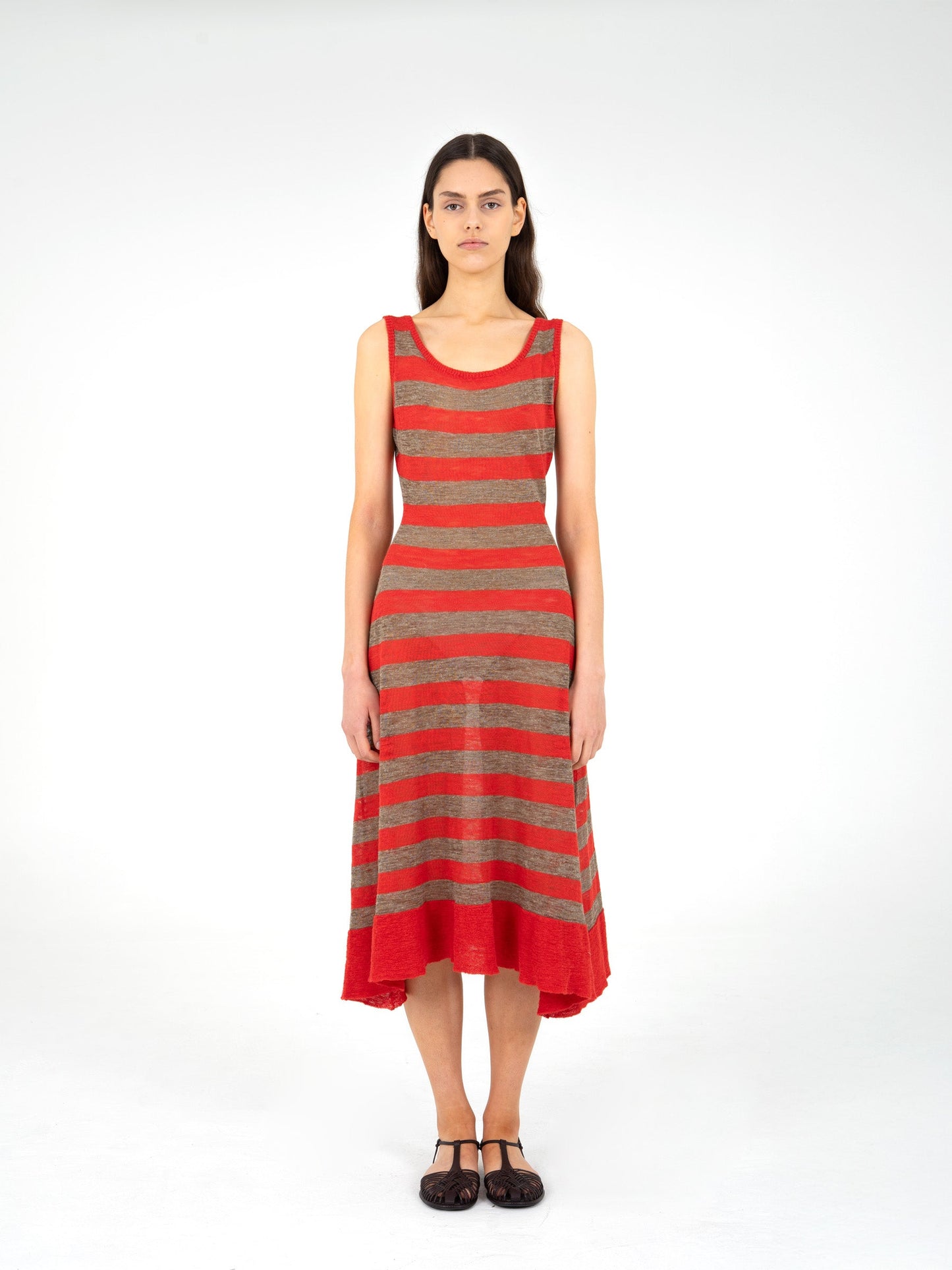 Sage Striped Knit Dress