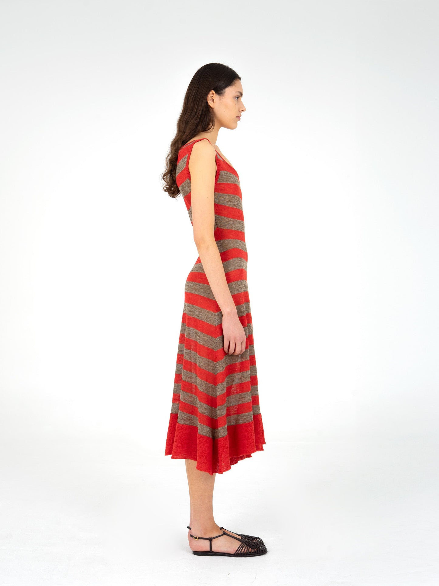 Sage Striped Knit Dress