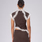 Brown Balance Feather Top