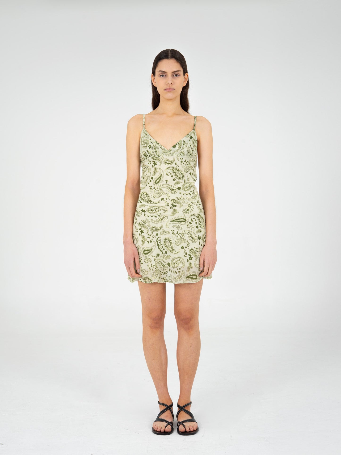 Master Green Paisley-Style Print Mini Dress