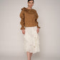 Mousse White Midi Skirt