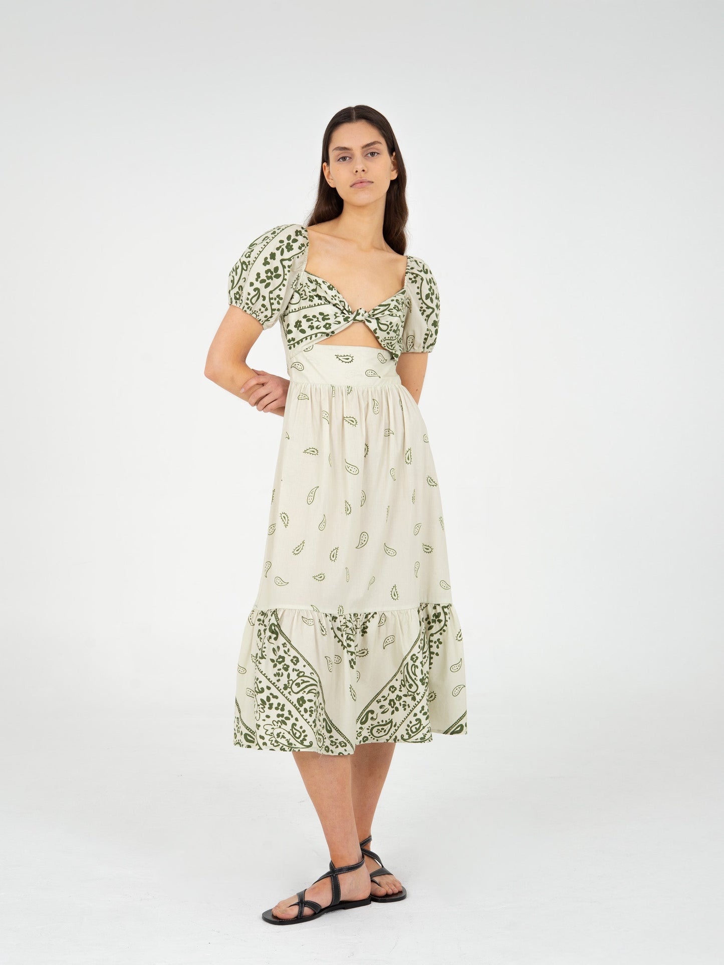 Master Green Paisley-Style Print Maxi Dress