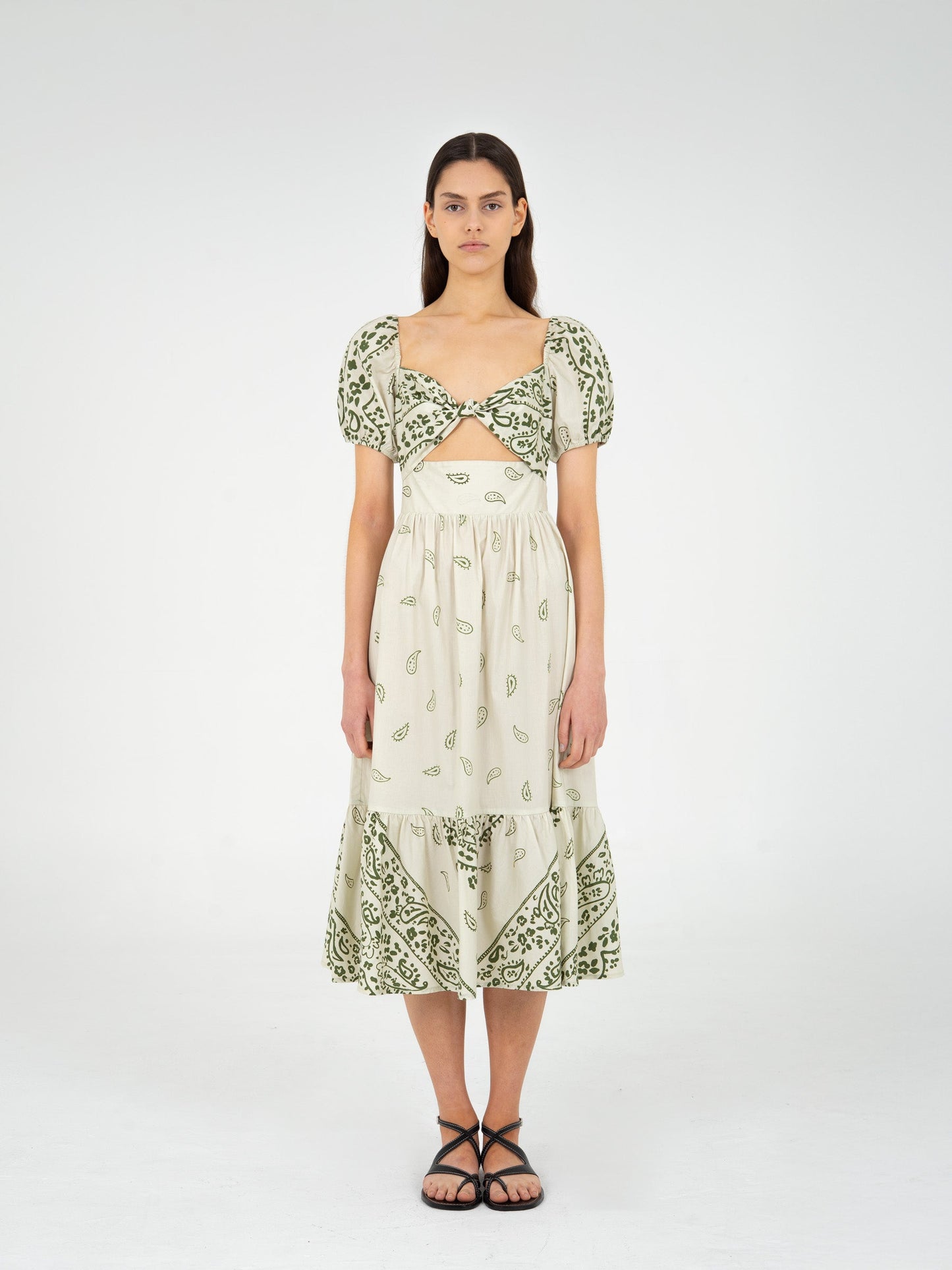 Master Green Paisley-Style Print Maxi Dress