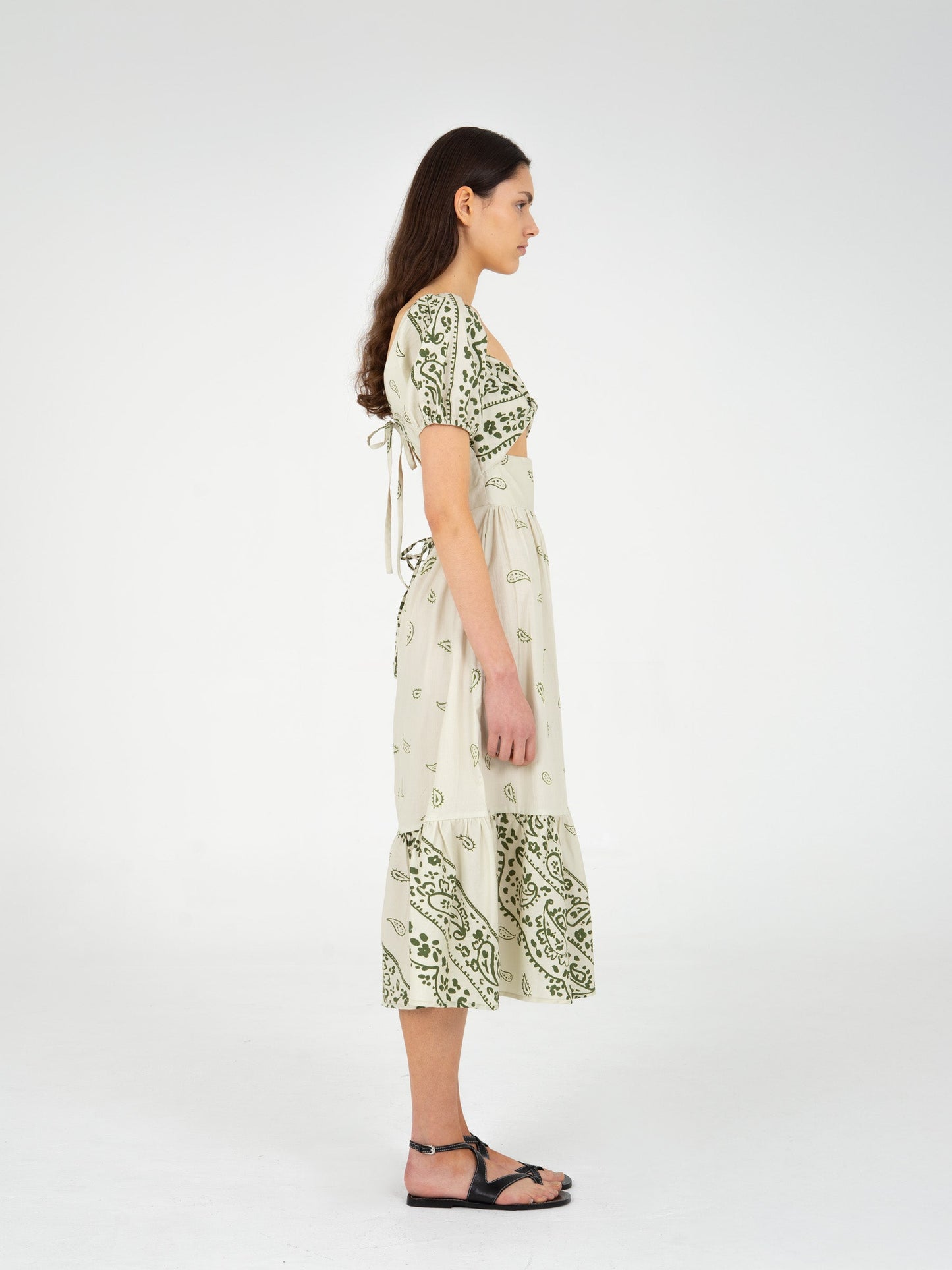 Master Green Paisley-Style Print Maxi Dress