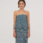 Blue Peony System-Printed Top