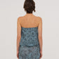 Blue Peony System-Printed Top
