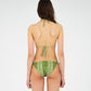 Master Green Paisley-Style Print Bikini Top