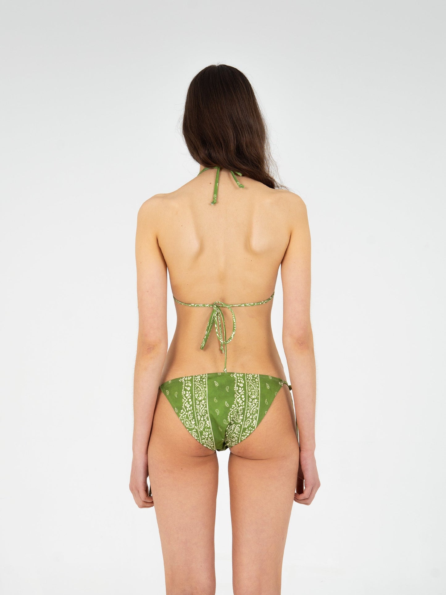 Master Green Paisley-Style Print Bikini Top