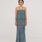 Blue Peony System-Printed Skirt