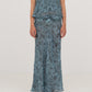 Blue Peony System-Printed Skirt