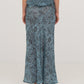 Blue Peony System-Printed Skirt
