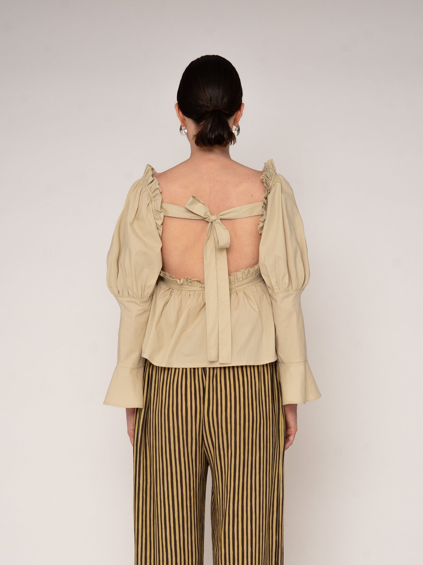 Chambre Beige Ruffle Blouse