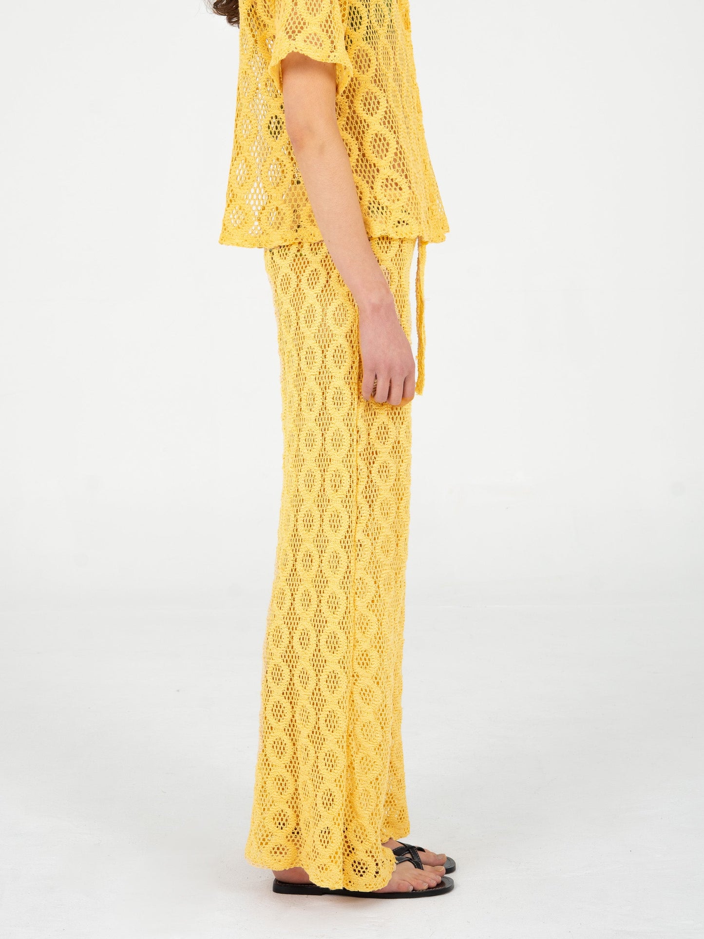 Dexter Yellow Crochet Pants