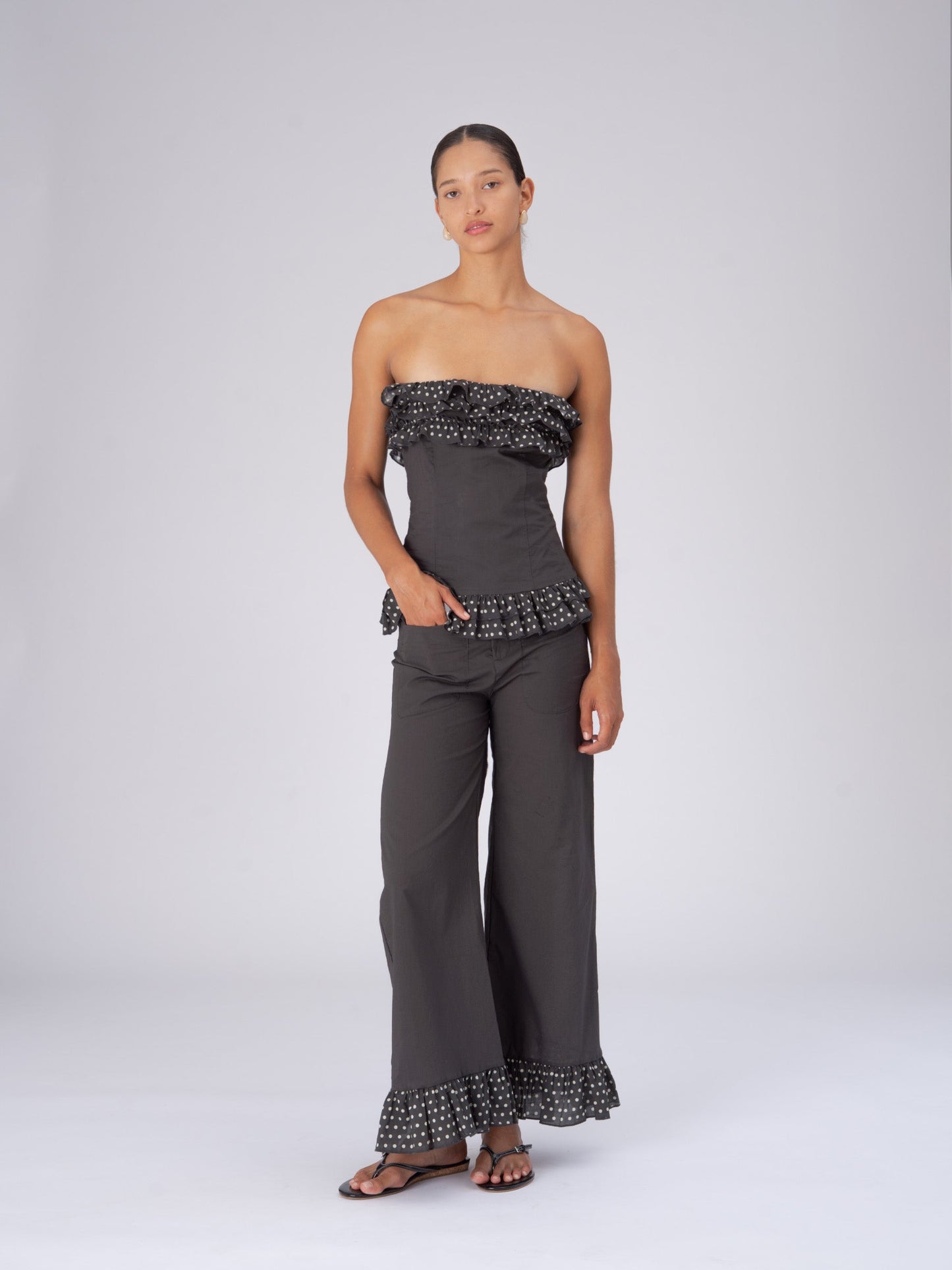Night Noctis Brown Polka Dot Pants