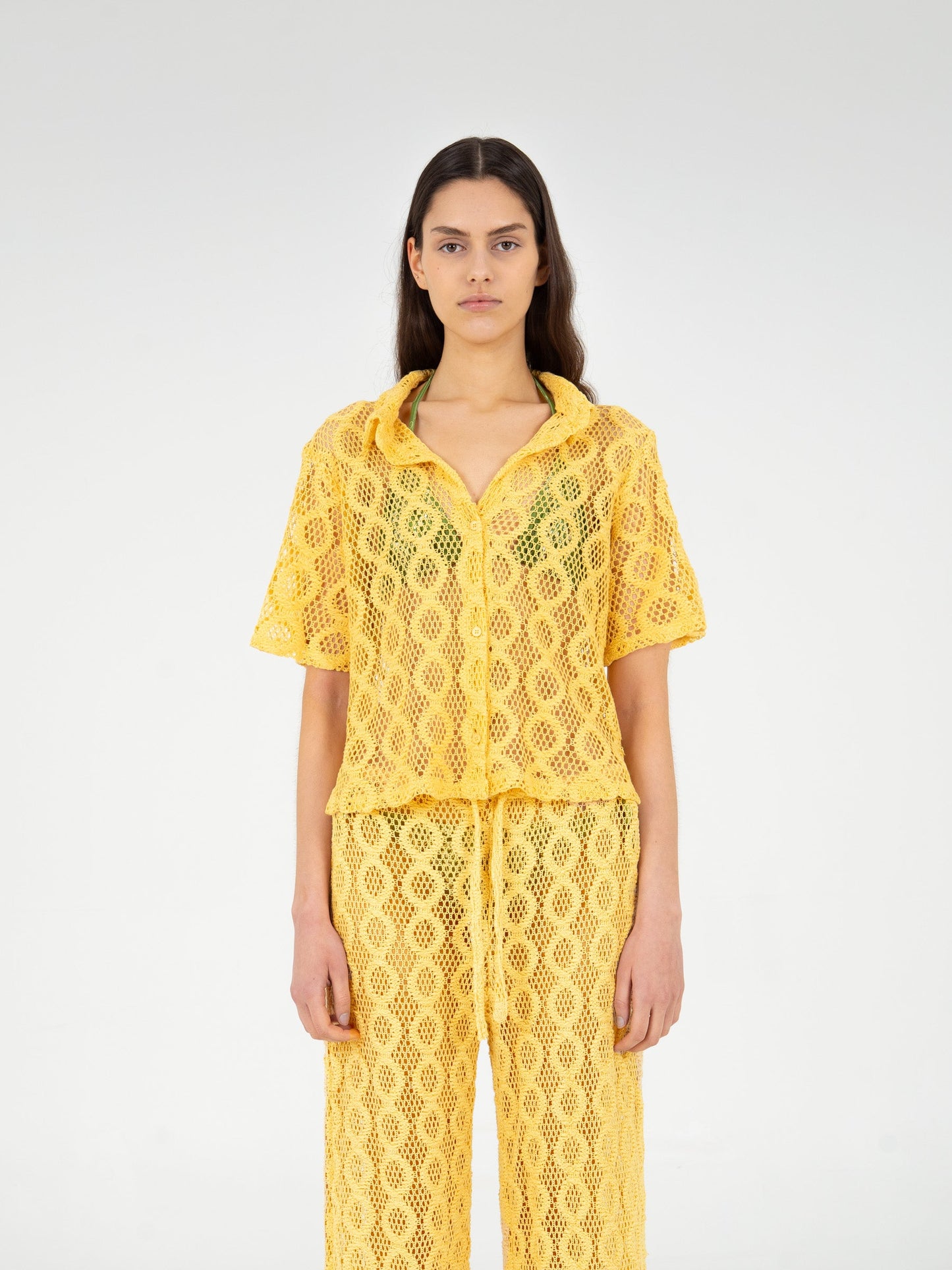 Dexter Yellow Crochet Shirt