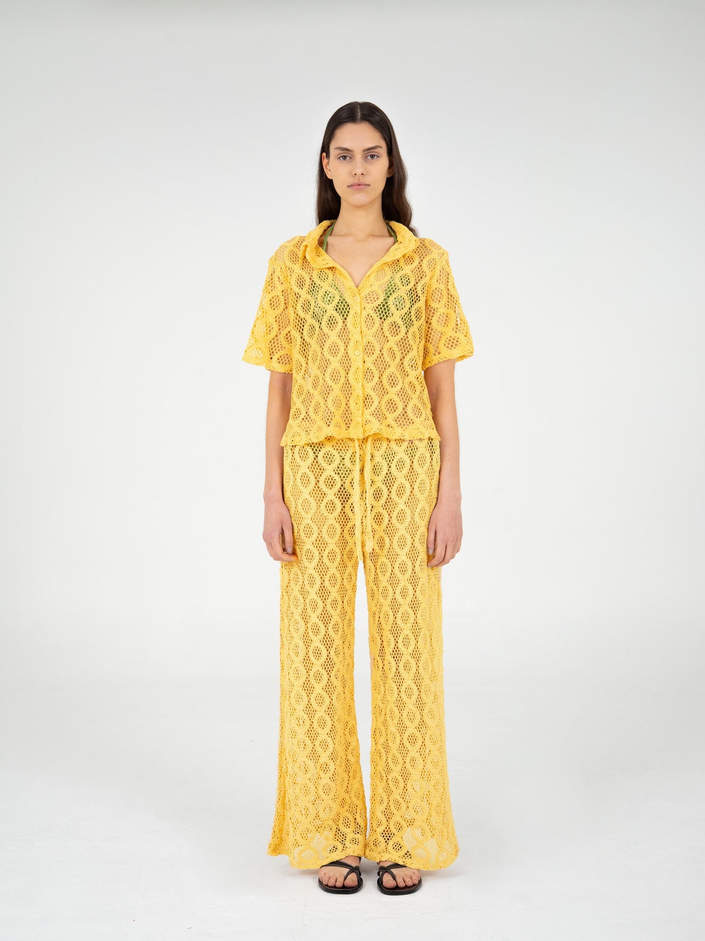 Dexter Yellow Crochet Shirt