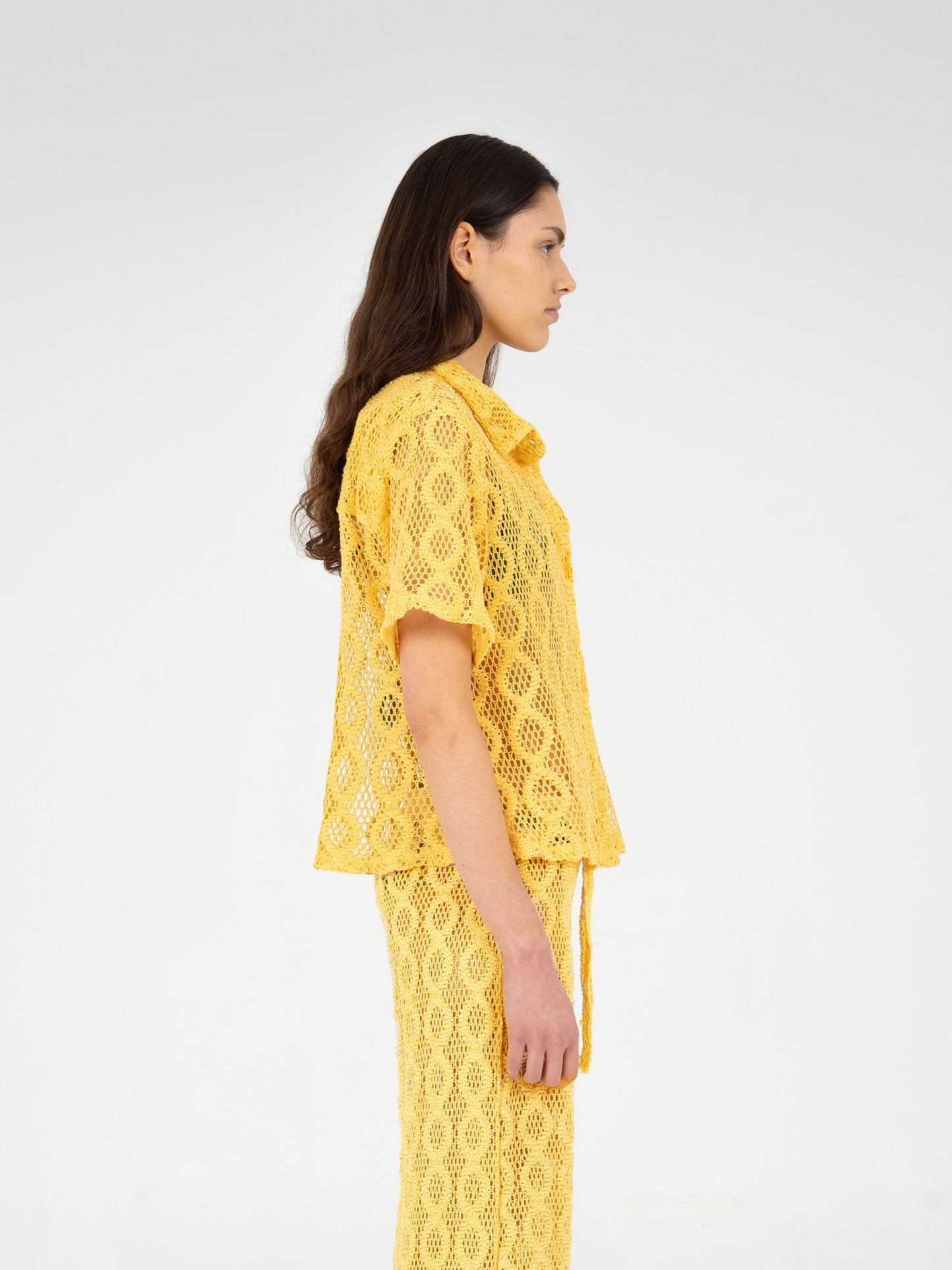 Dexter Yellow Crochet Shirt