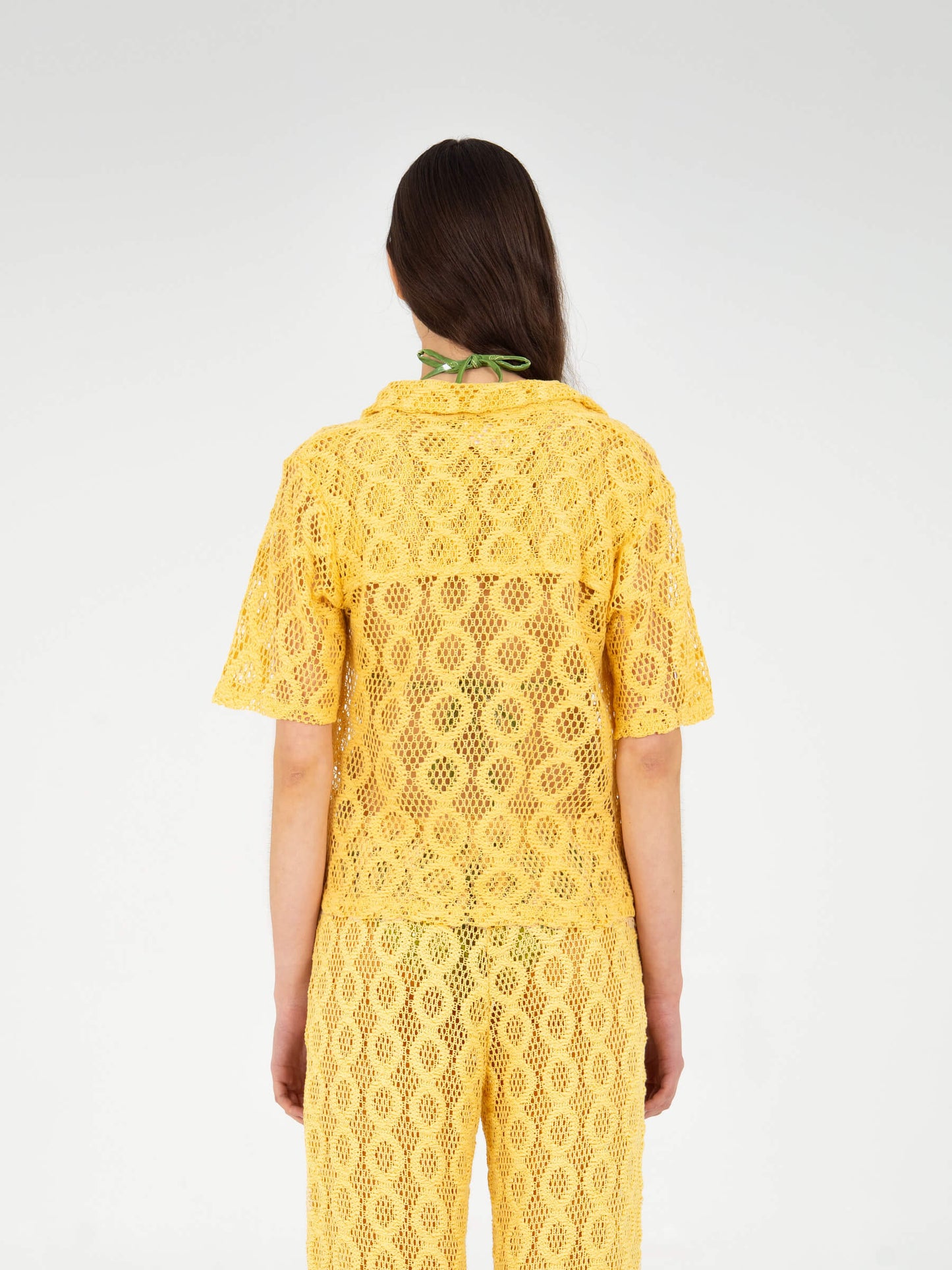 Dexter Yellow Crochet Shirt