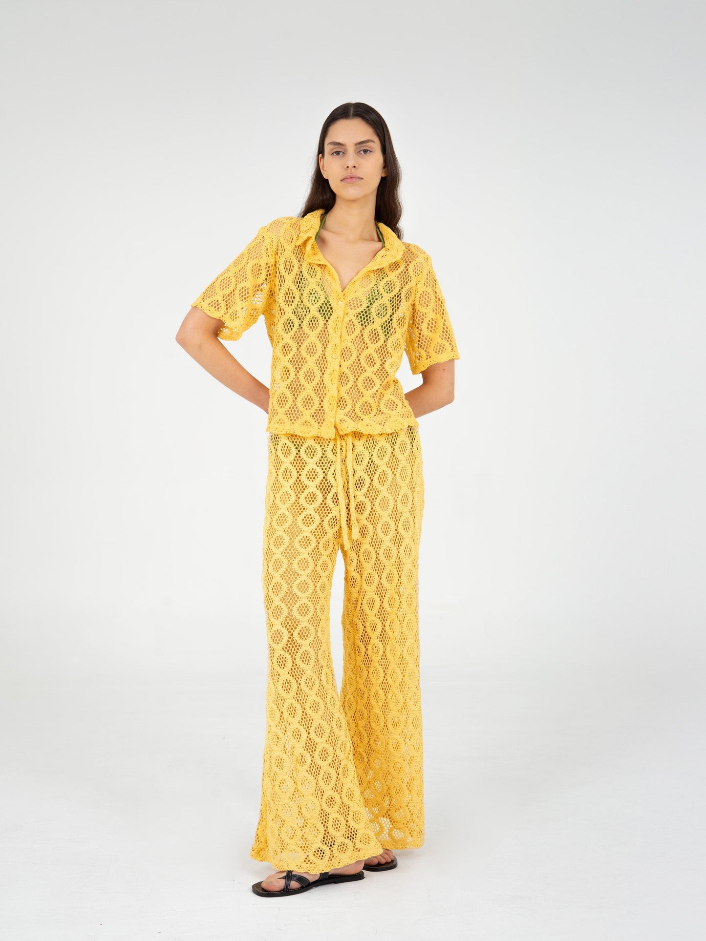 Dexter Yellow Crochet Shirt