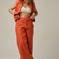 Muse Linen Vest | Deep Orange