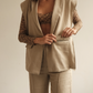 Sera Linen Blazer Vest | Mocha Latte