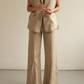 Sera Linen Blazer Vest | Mocha Latte