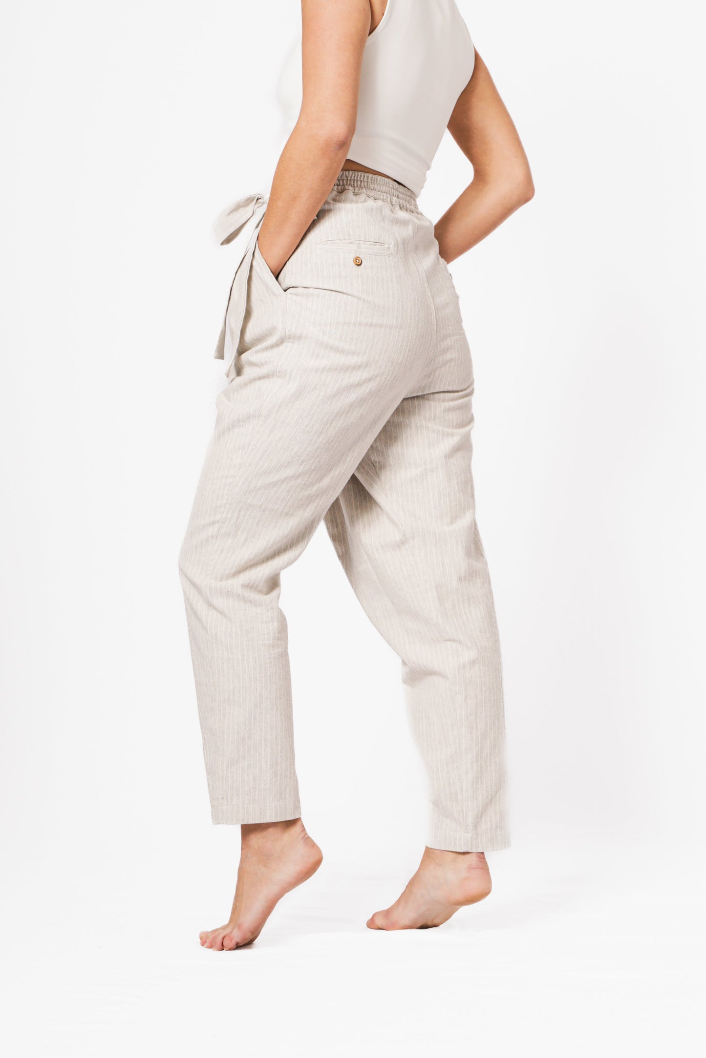 Classic - Pinstripe Grey-Cream