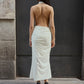 Side Ruched Detail Skirt (Limited Edition) White - Blanca