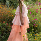 Aurae Rose Silk and Organza Maxi Dress
