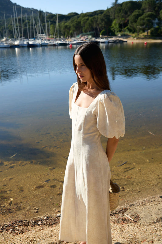 Vestido Roma Estampado Beige