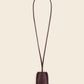 FUJI-Burgundy leather bell key ring & burgundy leather braiding