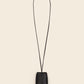 FUJI-Leather bell key ring - black & black leather braiding